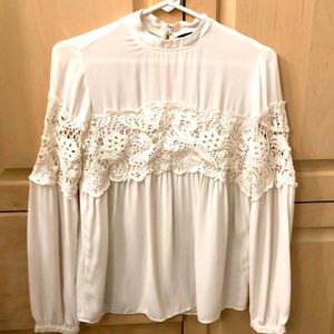 Express long sleeve blouse with embroidery